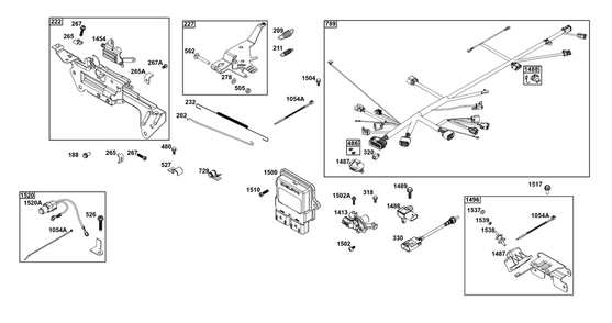 Controls Group Diagram and Parts List for 61E377-0149-J1 400000 - 699999 Briggs and Stratton Engine